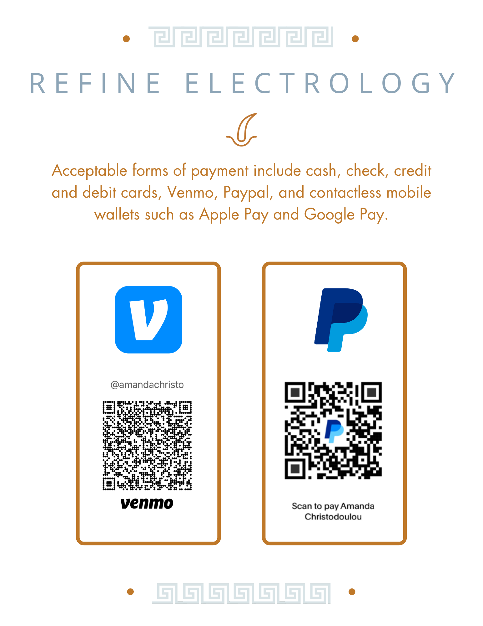 Venmo and PayPal QR codes